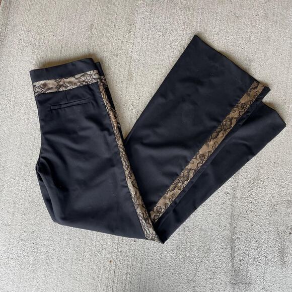 Diane Von Furstenberg Pants - DEADSTOCK Vintage Y2K Diane Von Furstenberg Malcolm PantLow Rise Wool Silk Lace